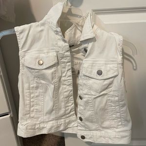 White jean vest